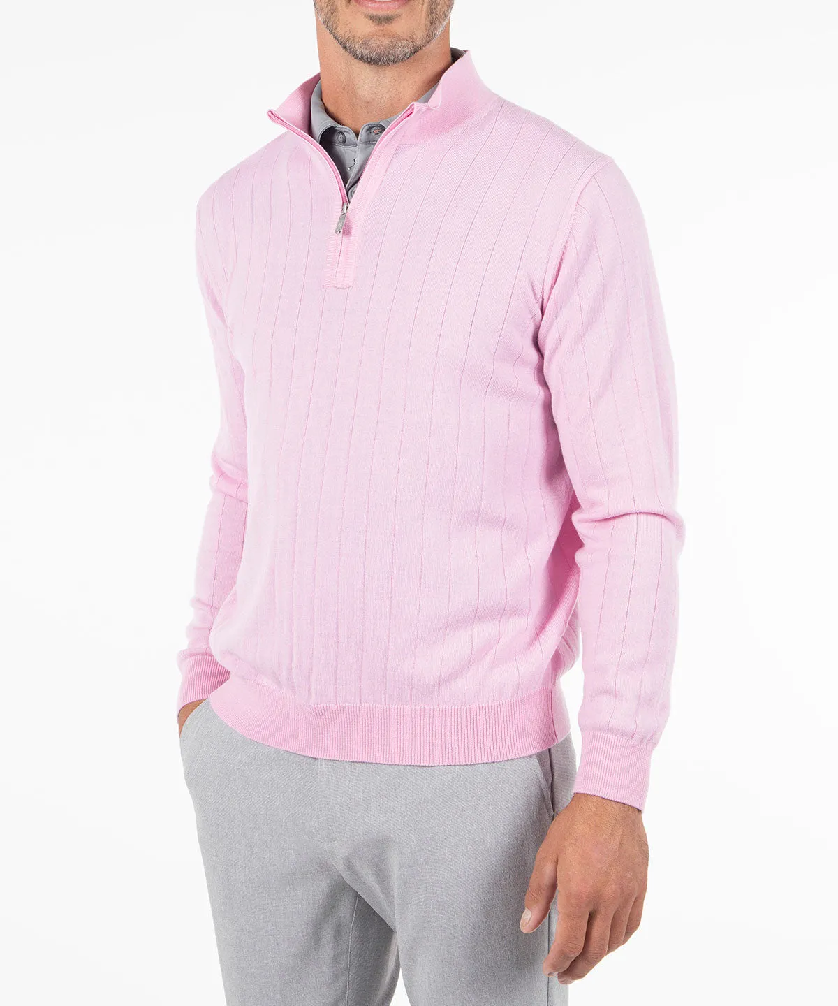 Signature Merino Quarter-Zip Mock Neck Sweater