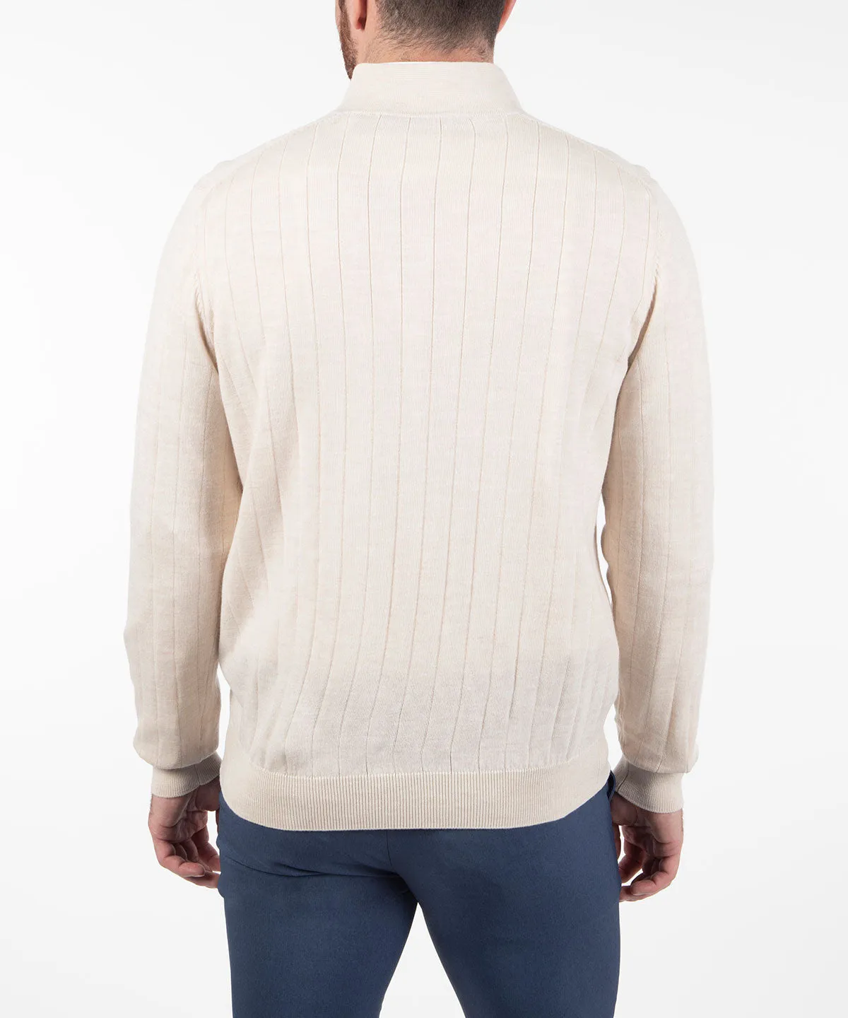 Signature Merino Quarter-Zip Mock Neck Sweater