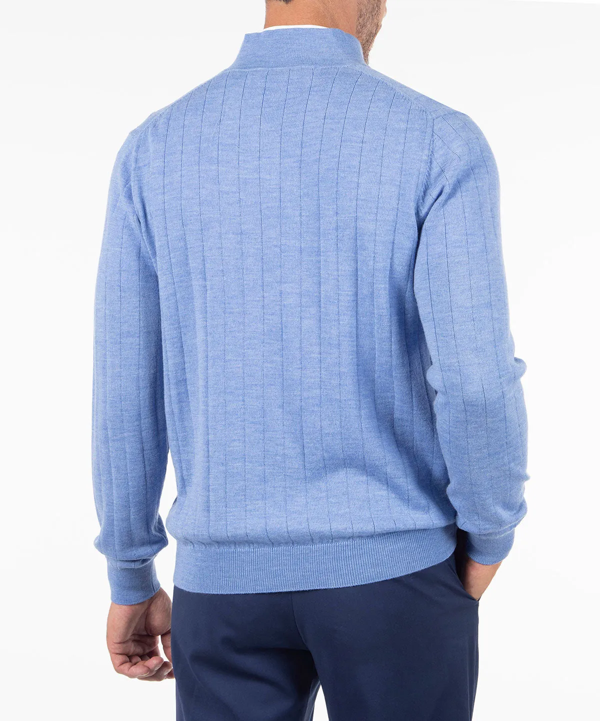 Signature Merino Quarter-Zip Mock Neck Sweater