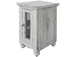 Stonegate Solid Wood Side table - White