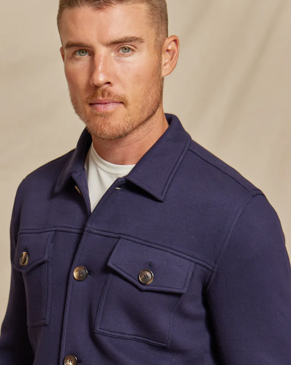 The Hayes - Pique Double Knit Jacket - Navy