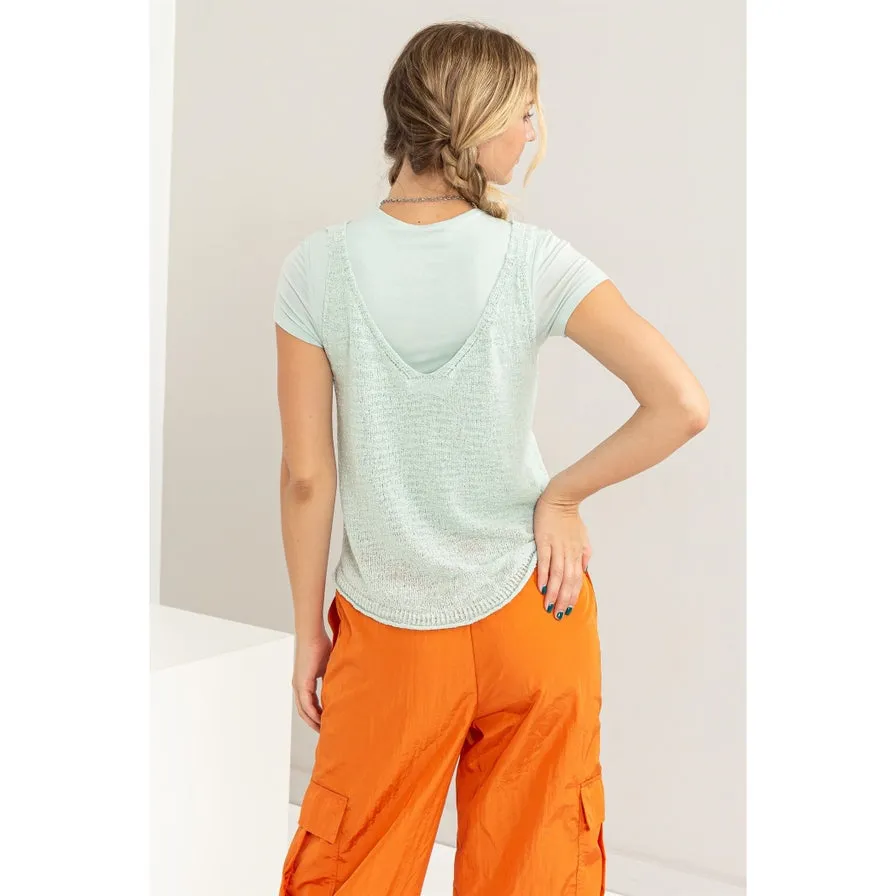 Try Your Luck V Neck Sleeveless Top