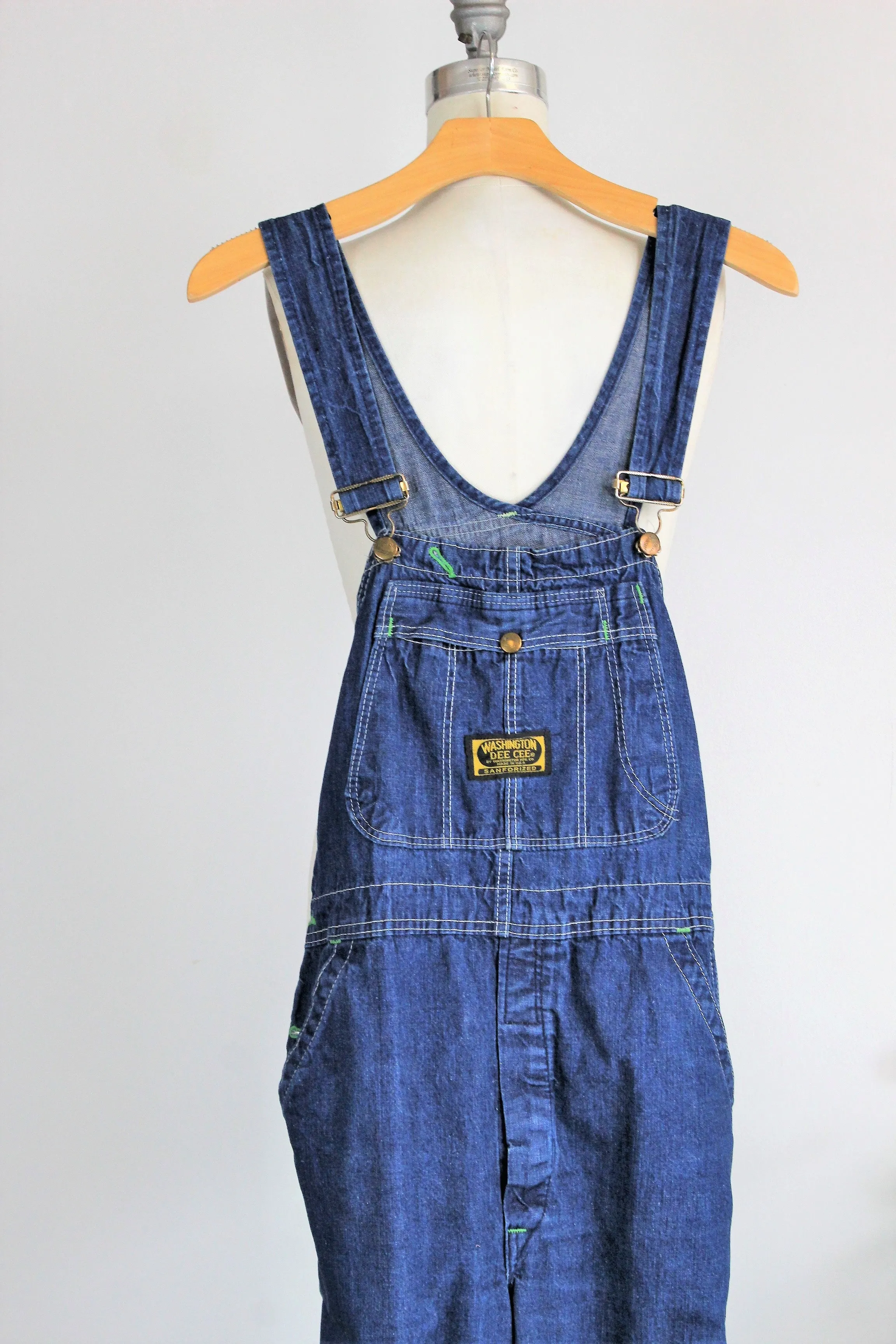 Vintage 1960's 1970's Denim Overalls by Washington DEE CEE