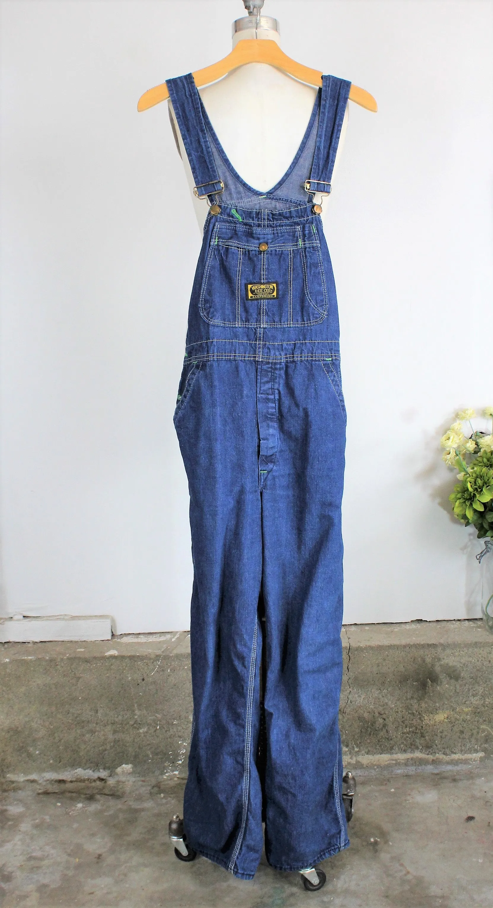 Vintage 1960's 1970's Denim Overalls by Washington DEE CEE