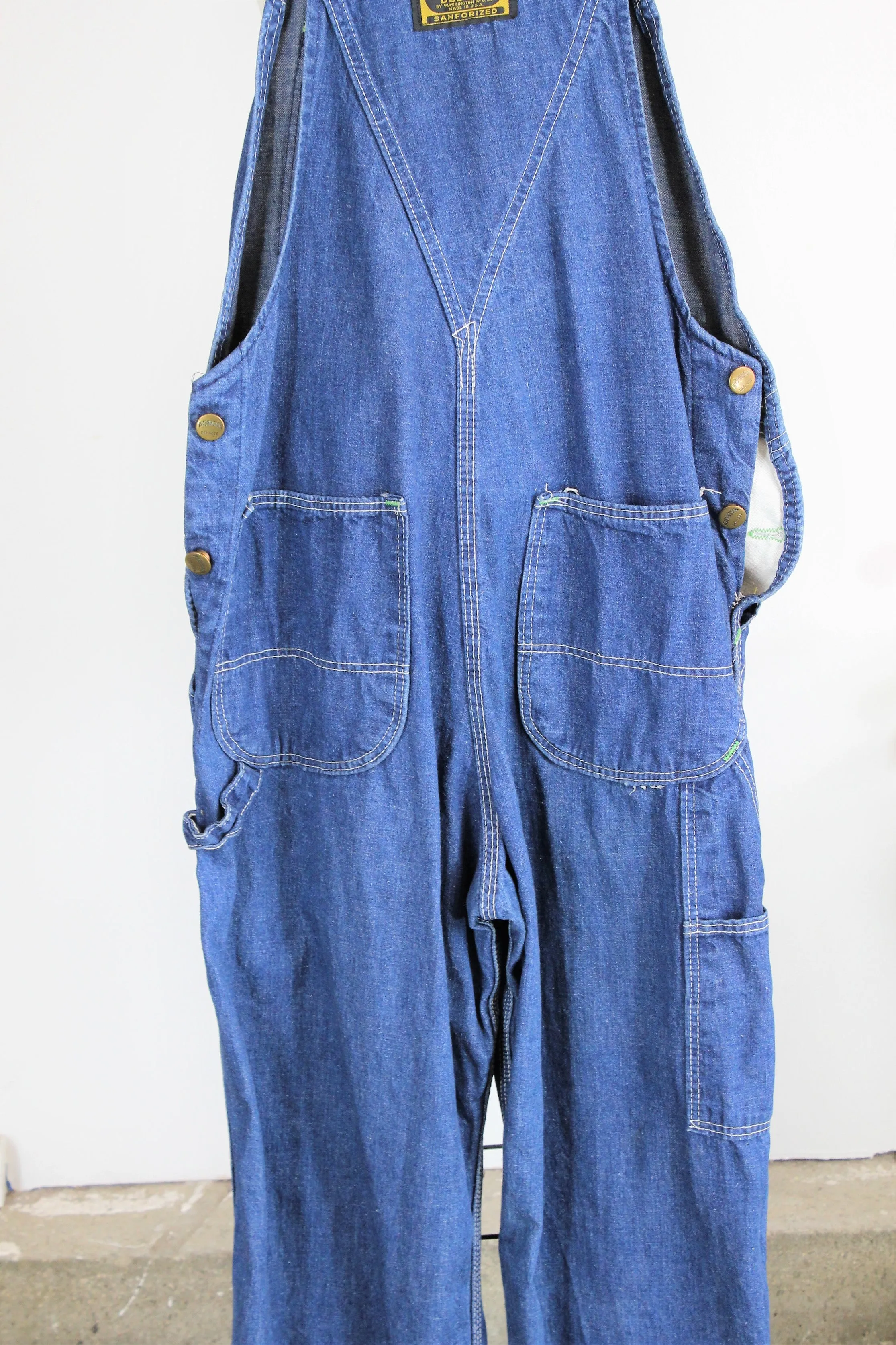 Vintage 1960's 1970's Denim Overalls by Washington DEE CEE