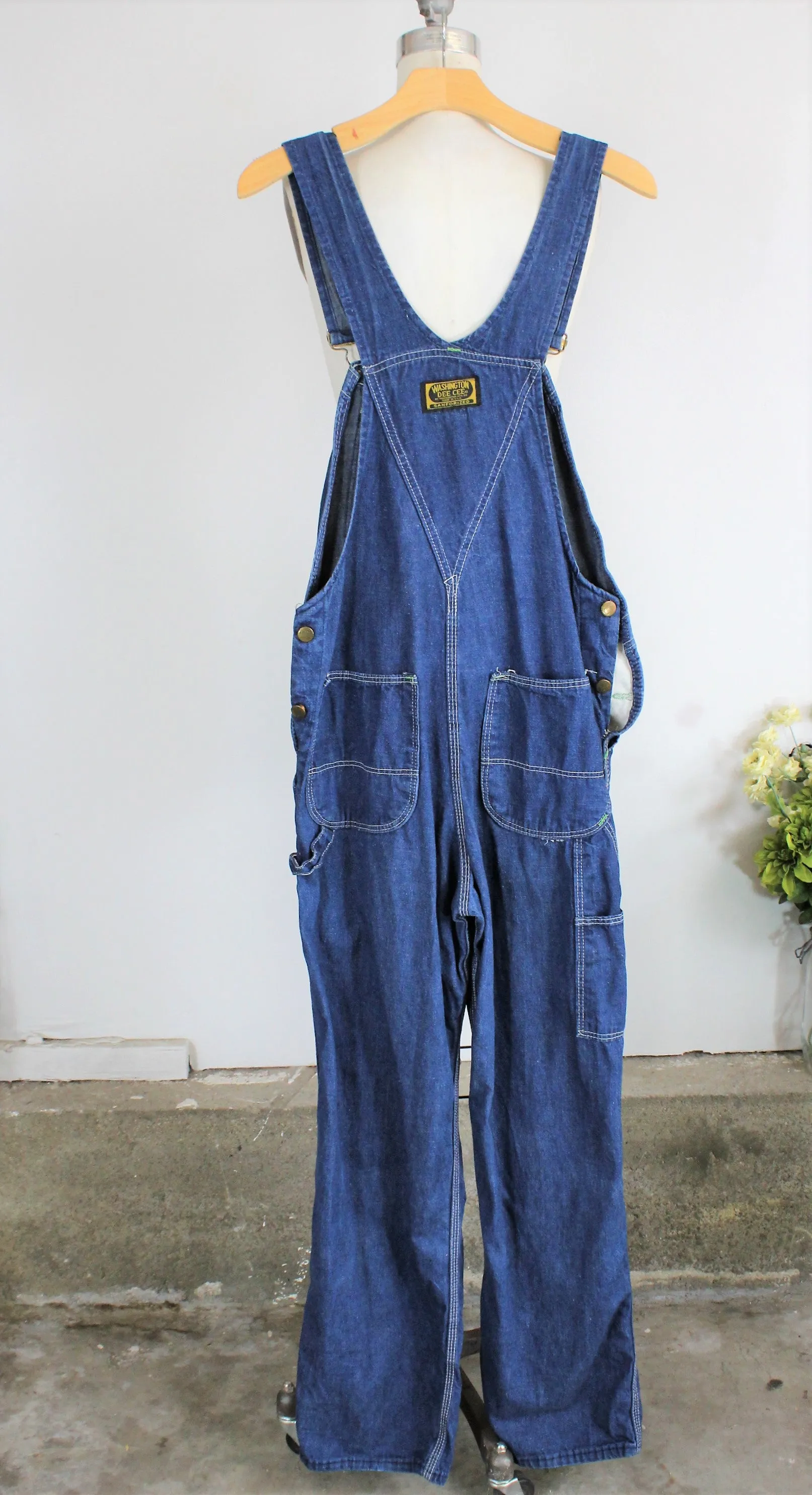 Vintage 1960's 1970's Denim Overalls by Washington DEE CEE