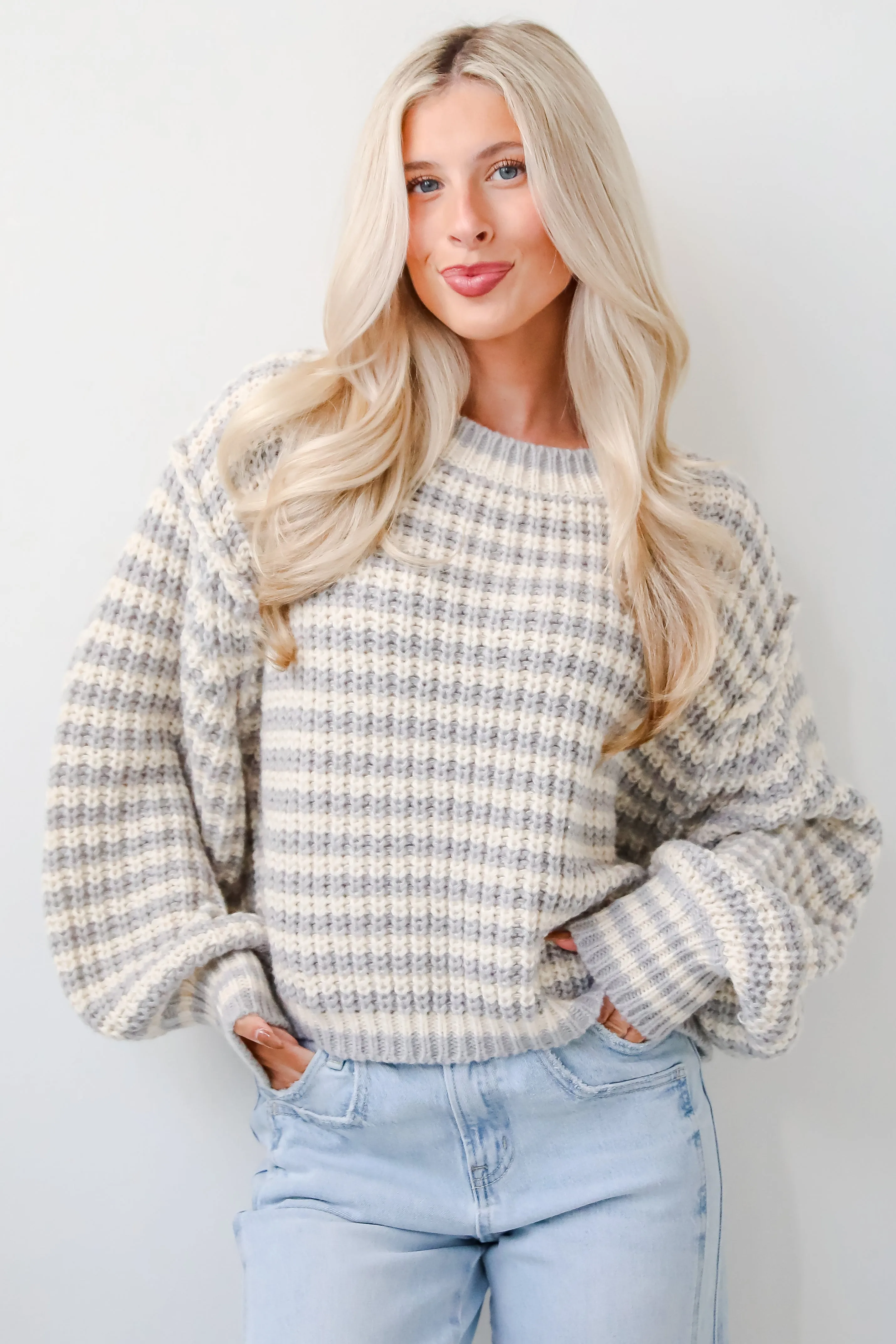 Windy Weather Ivory Striped Sweater