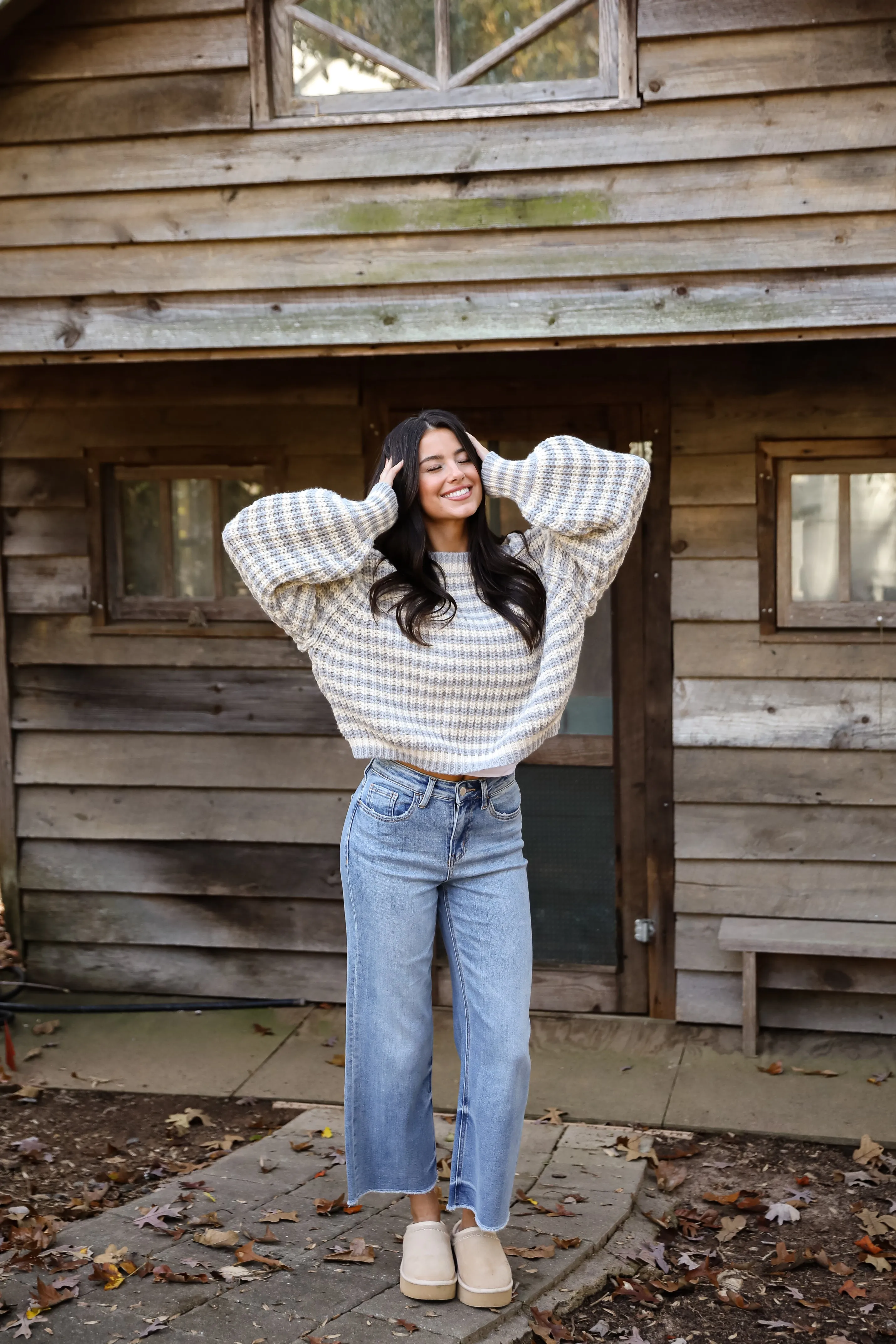 Windy Weather Ivory Striped Sweater