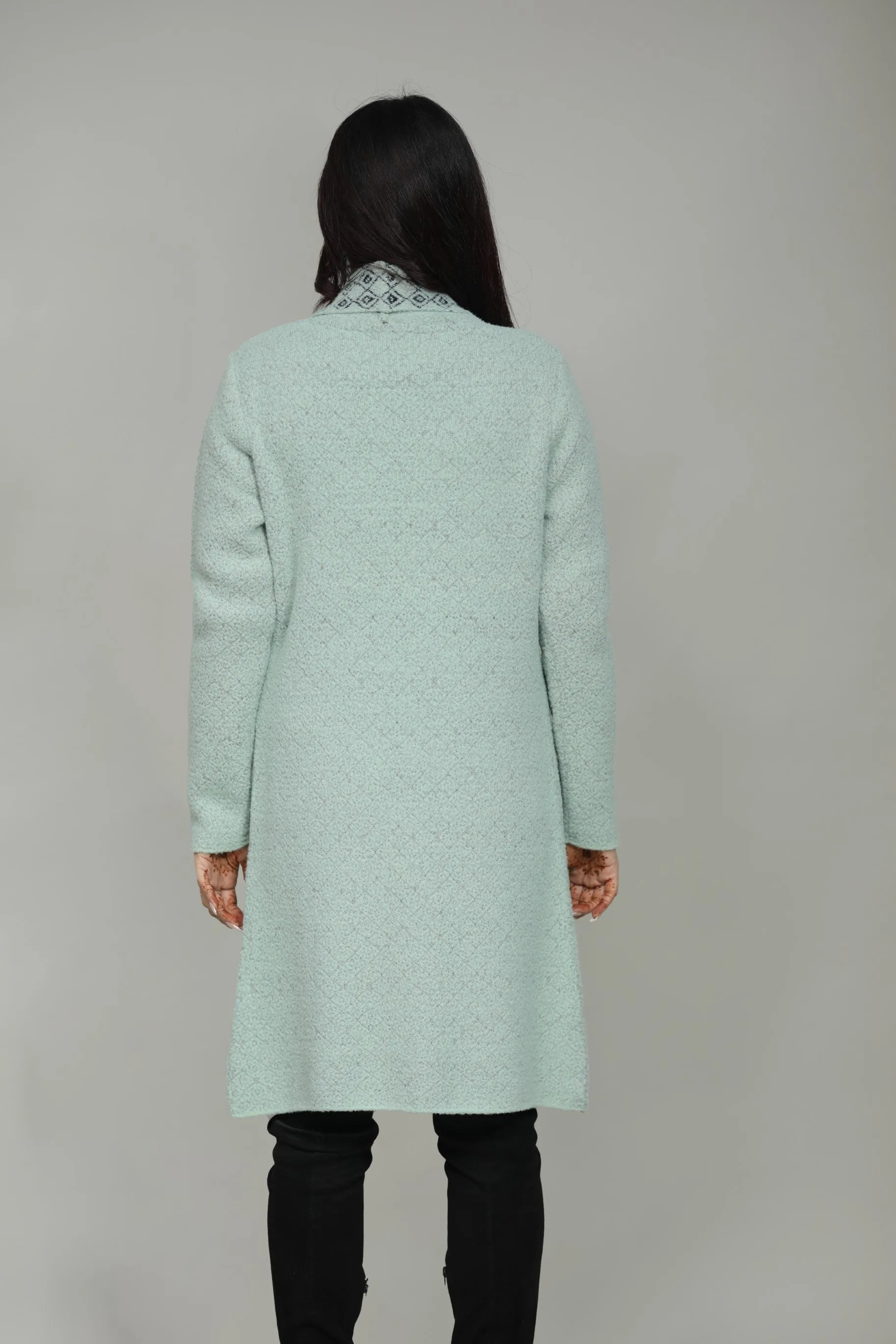 Woolen Open Front Long Designer Shrug