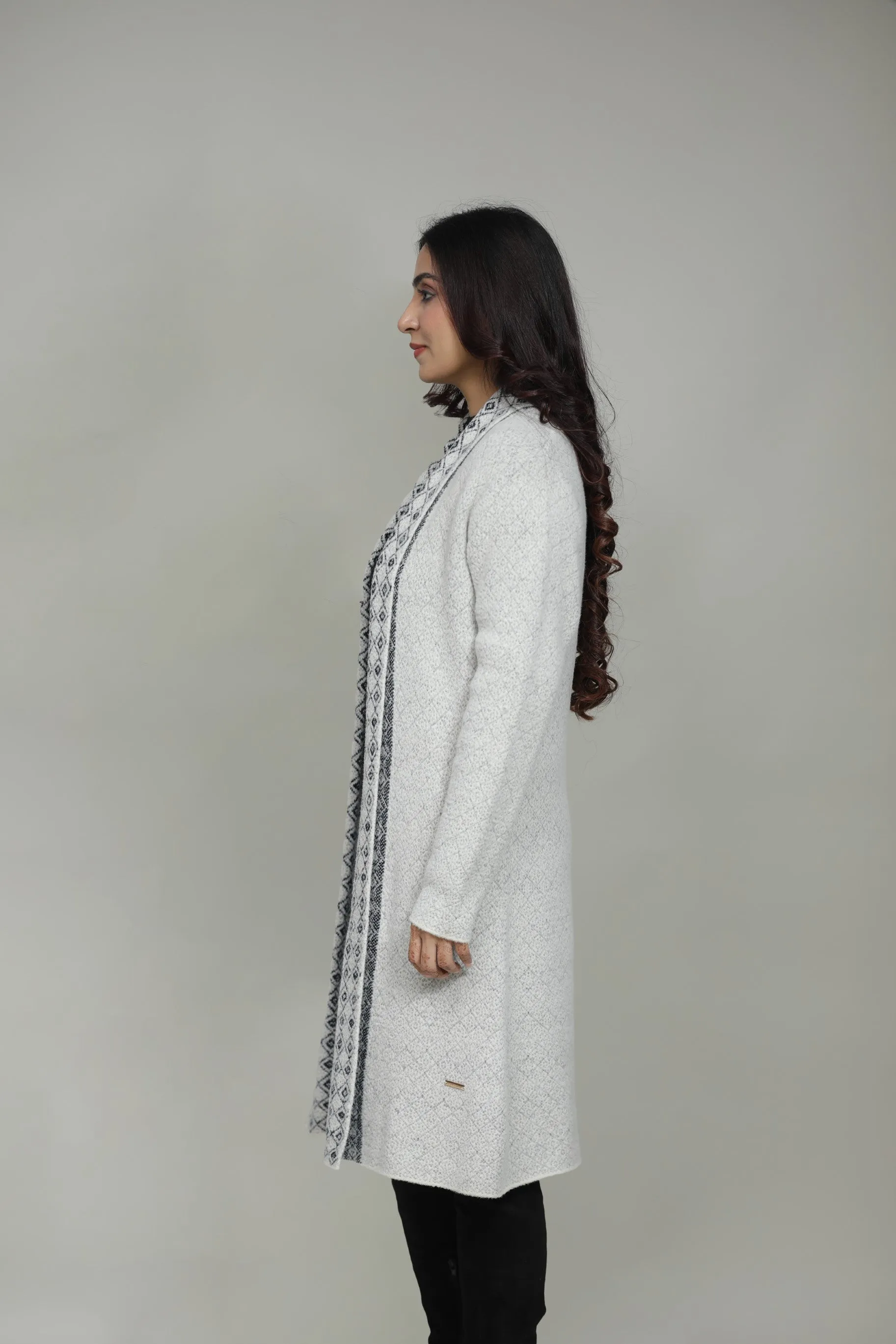 Woolen Open Front Long Designer Shrug