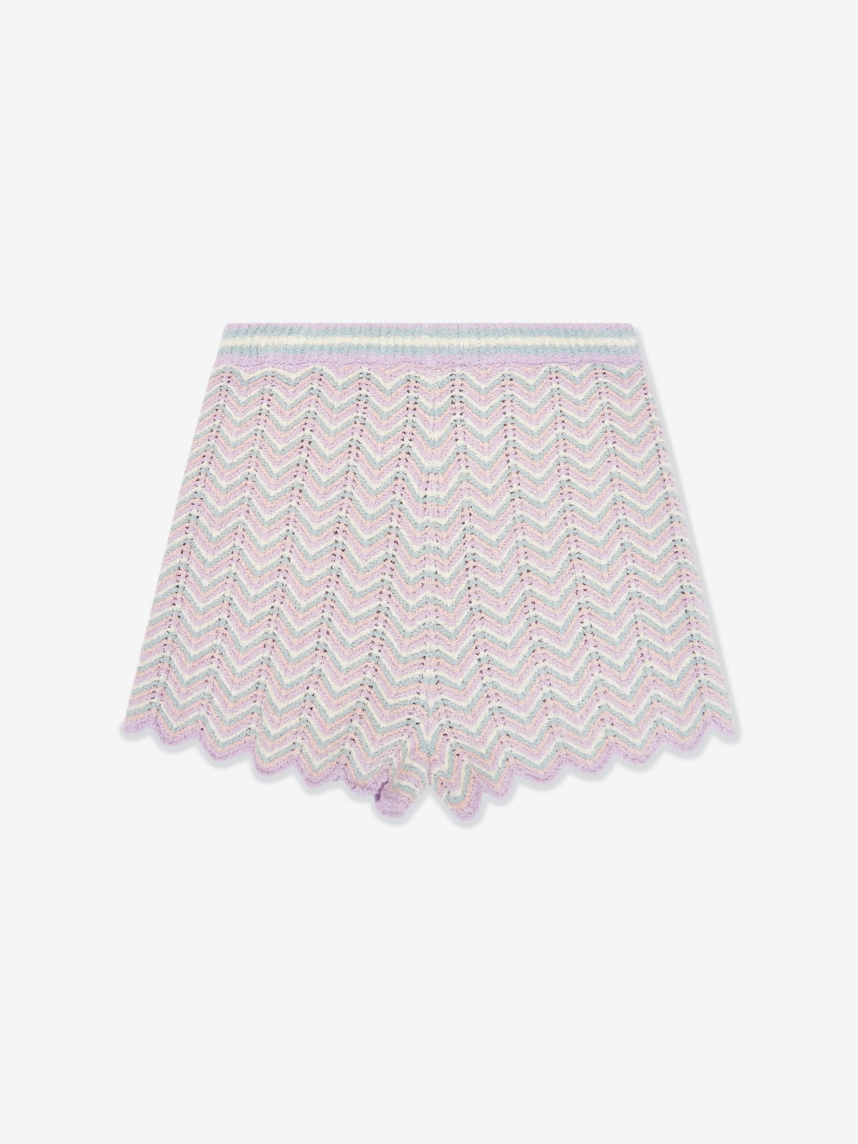 Zimmermann Girls Halliday Textured Knit Shorts in Multicoloured